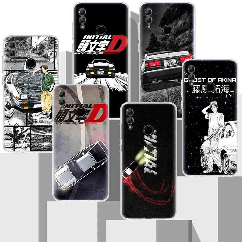 Amine Intital D AE86 Car Soft Silicone Phone Case For Huawei Honor 10 Lite 9 8A 8X 8S 9X Pro Y5 Y6 Y7 Y9S P Smart Z 2019 1020i C