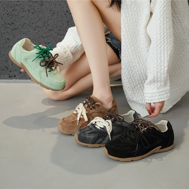 AIYUQI Damen-Sneaker 2026 – Neue rutschfeste deutsche Trainingsschuhe für Damen, flache, große Größen, aus echtem Leder, Laufschuhe für Frauen – Detail 12