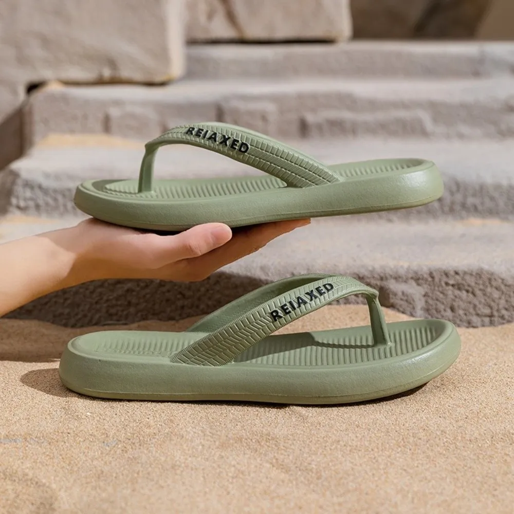 Simple Anti Slip Men's Slide Sandals Anti Odor Soft Soled Slippers Women Clip Toe EVA Outer Wear Shoes Women/Men