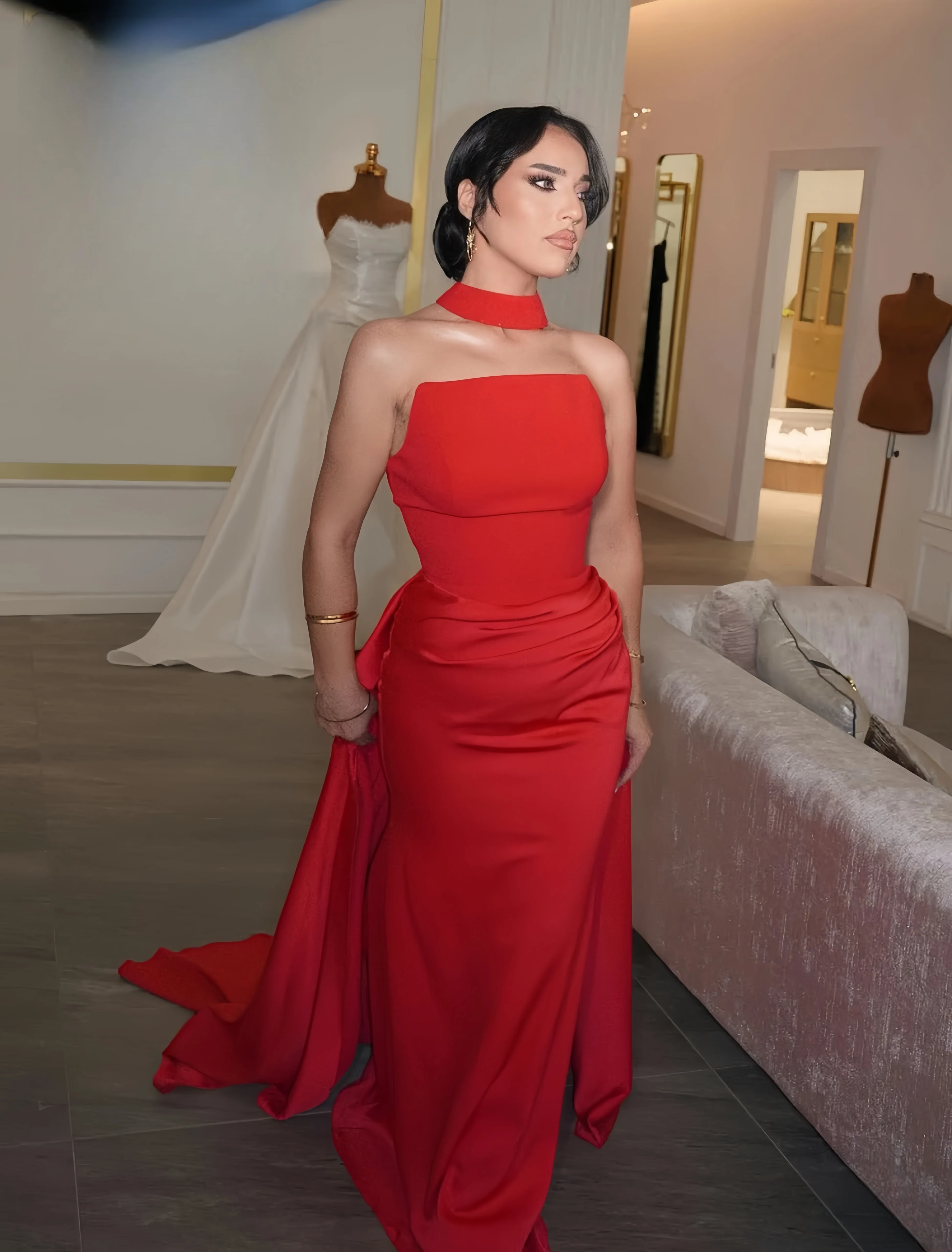 Customized strapless sleeveless A-LINE split luxury evening dresses dresses for special occasions Dresses gala