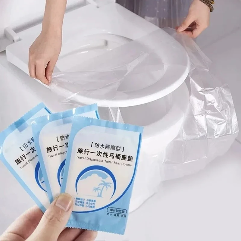 50pcs Disposable Toilet Seat Cushion Clean Hygienic Public Bathroom Travel Disposable Toilet Cover