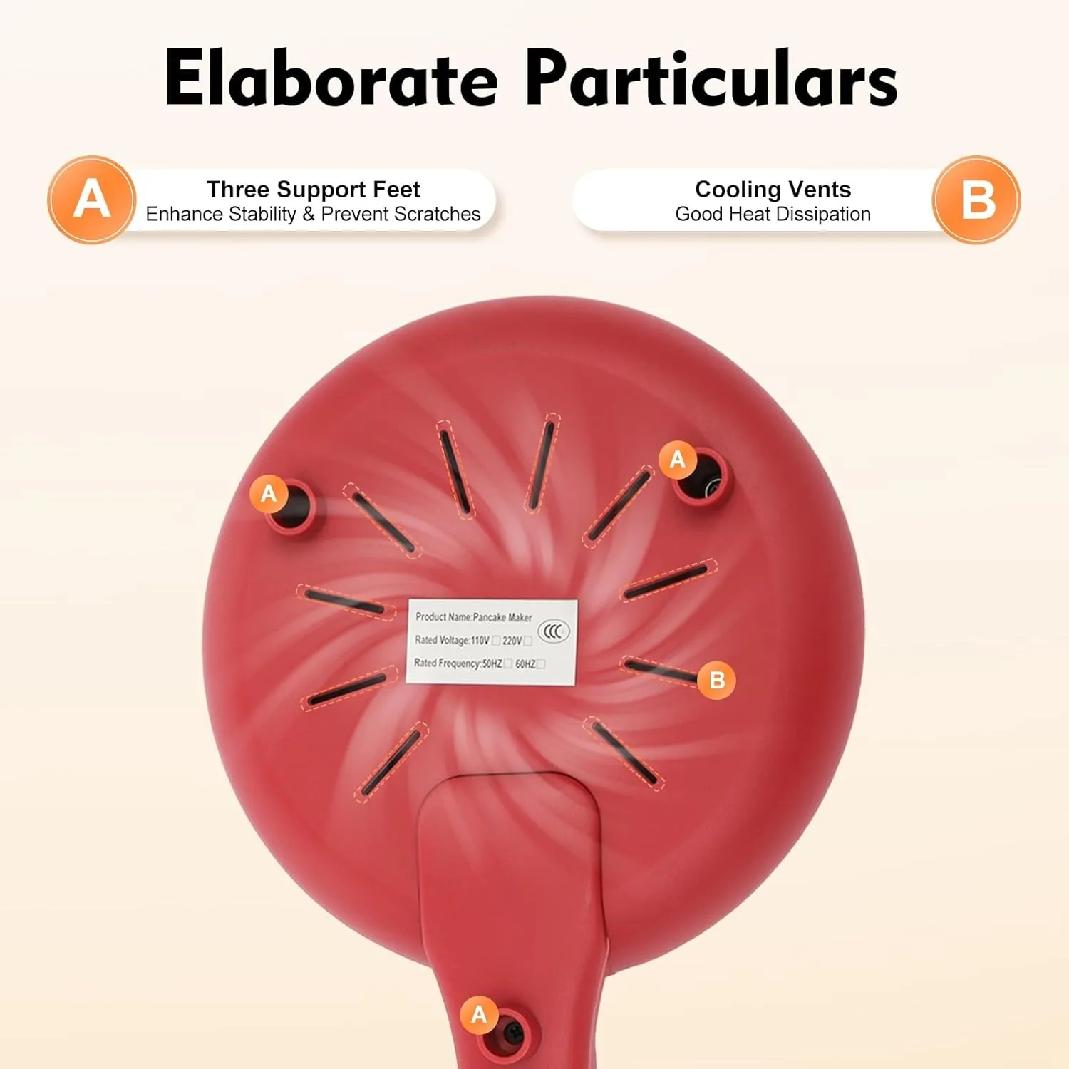 8" Electric Crepe Maker, Non-Stick Coated Crepe Pan, Portable Household Pancake Machine for Crepes, Pancakes...