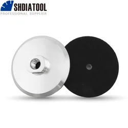 SHDIATOOL-almohadillas traseras con Base de aluminio para pulir, discos de lijado, disco abrasivo M14, rosca de 100mm, 2 uds.