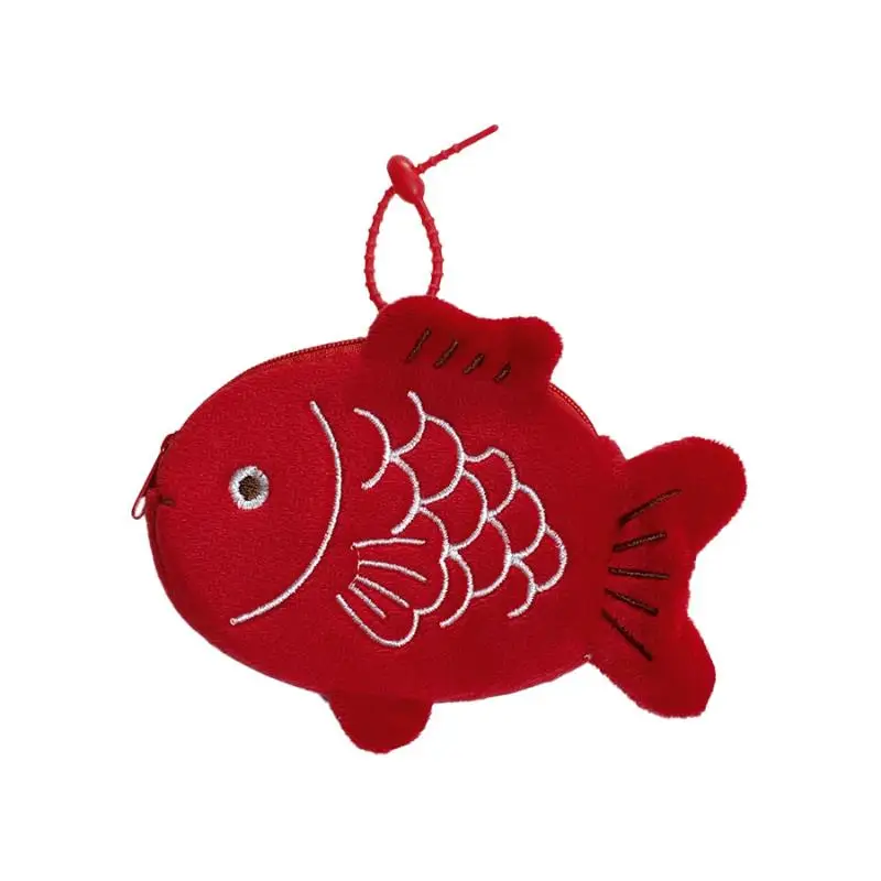 Niedlicher Koi-Fisch Plüsch-Münzbeutel Anhänger Cartoon-Fisch-förmige Reißverschluss-Geldbörse zum Aufbewahren von Münzen und Ohrhörern Aufbewahrungstasche Geschenke – Detail 7