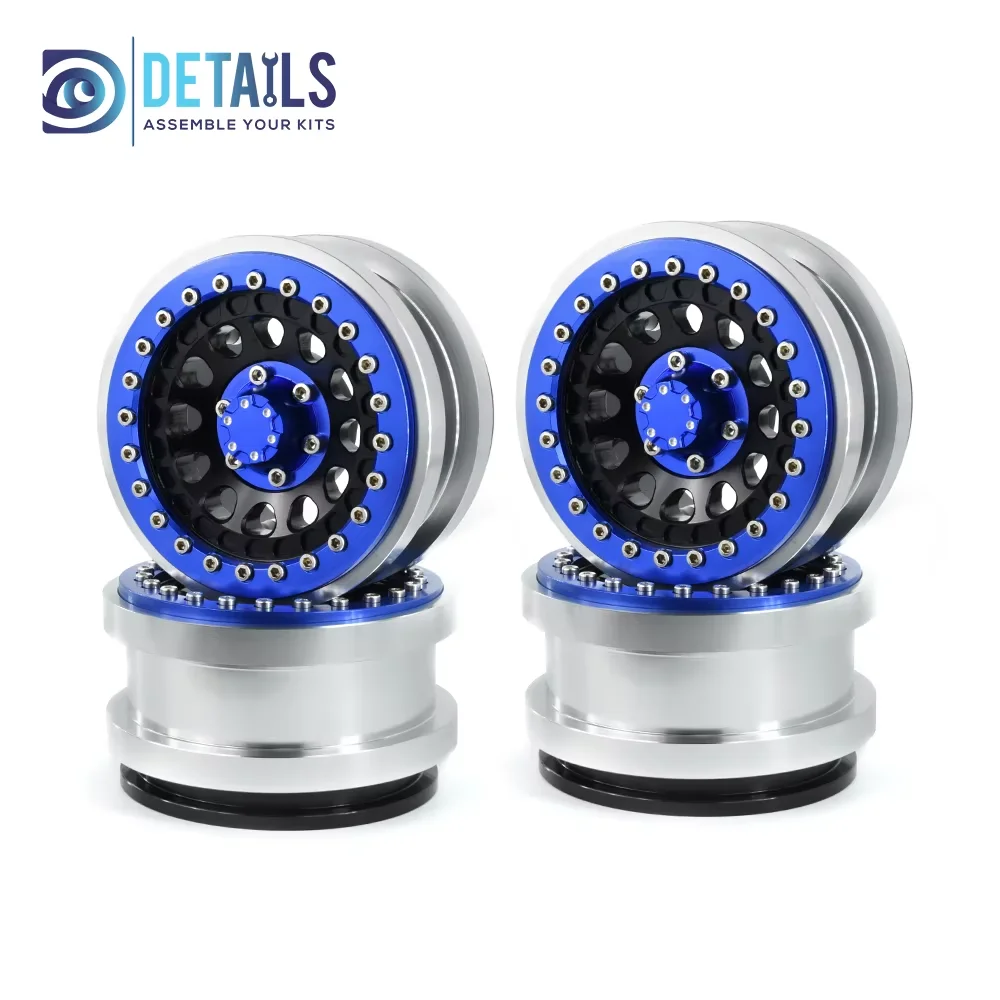 ホビー詳細 アルミニウムCNC 2.9インチビードロックホイール ハブ リム リング付き SCX6 AXI05000 ジープ ラングラー AXI05001 トレイル 1/6 RC用