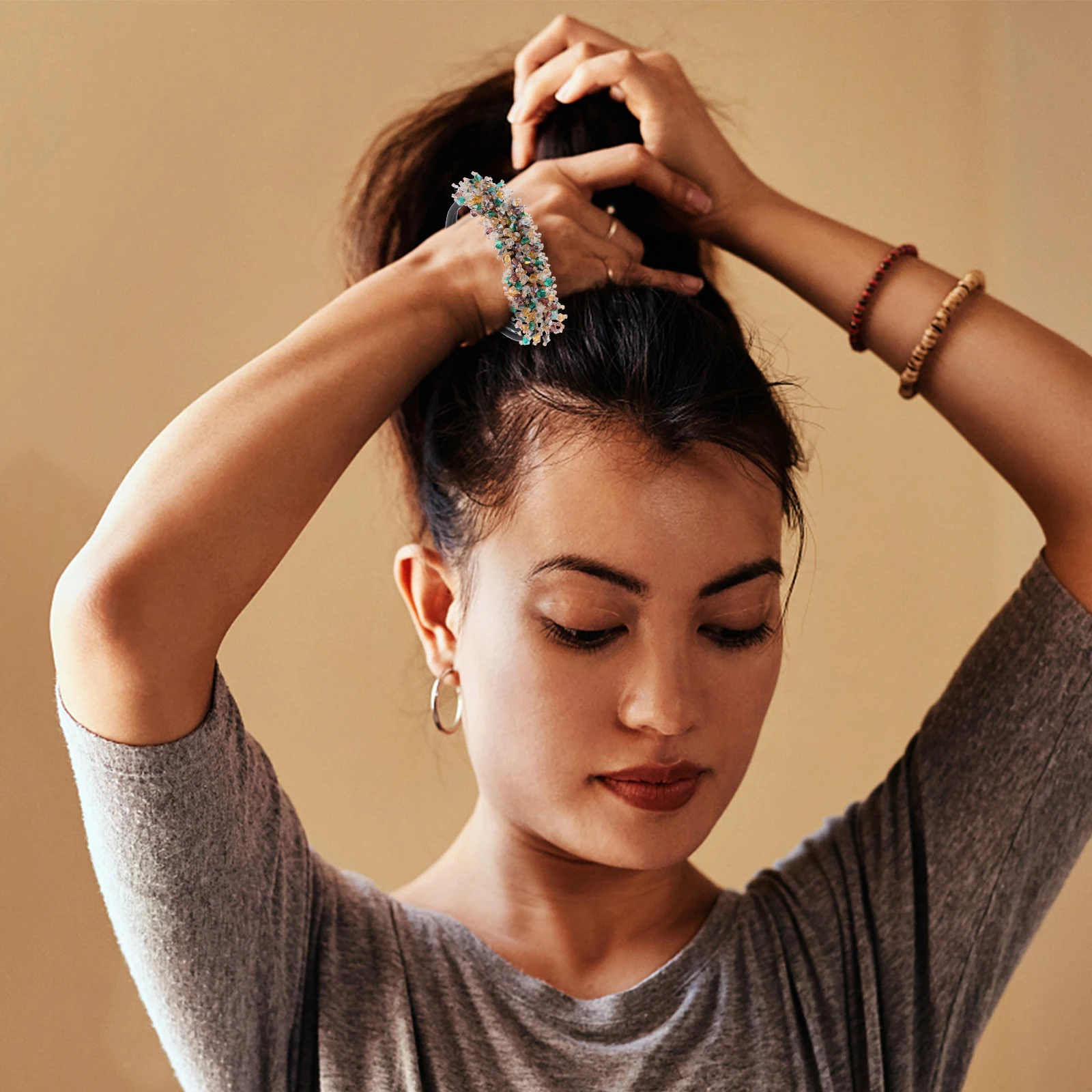 

3 шт., блестящая булочка для волос, женские элегантные бигуди, инструмент для укладки волос, идеальный подарок для дочери, сестры, подруги, мамы