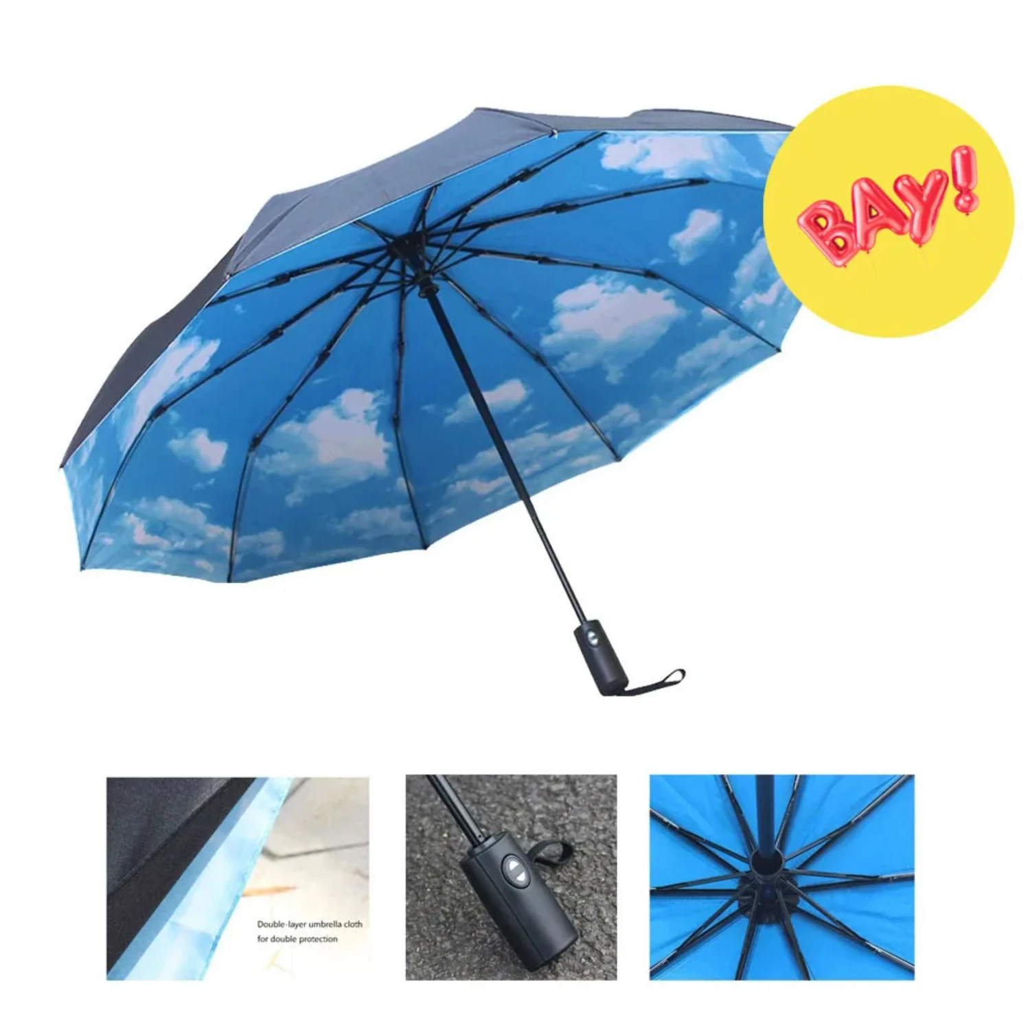 

Windproof Automatic Folding Women Men Car Luxury Large Business Parasol Double Ten Bone Umbrellas