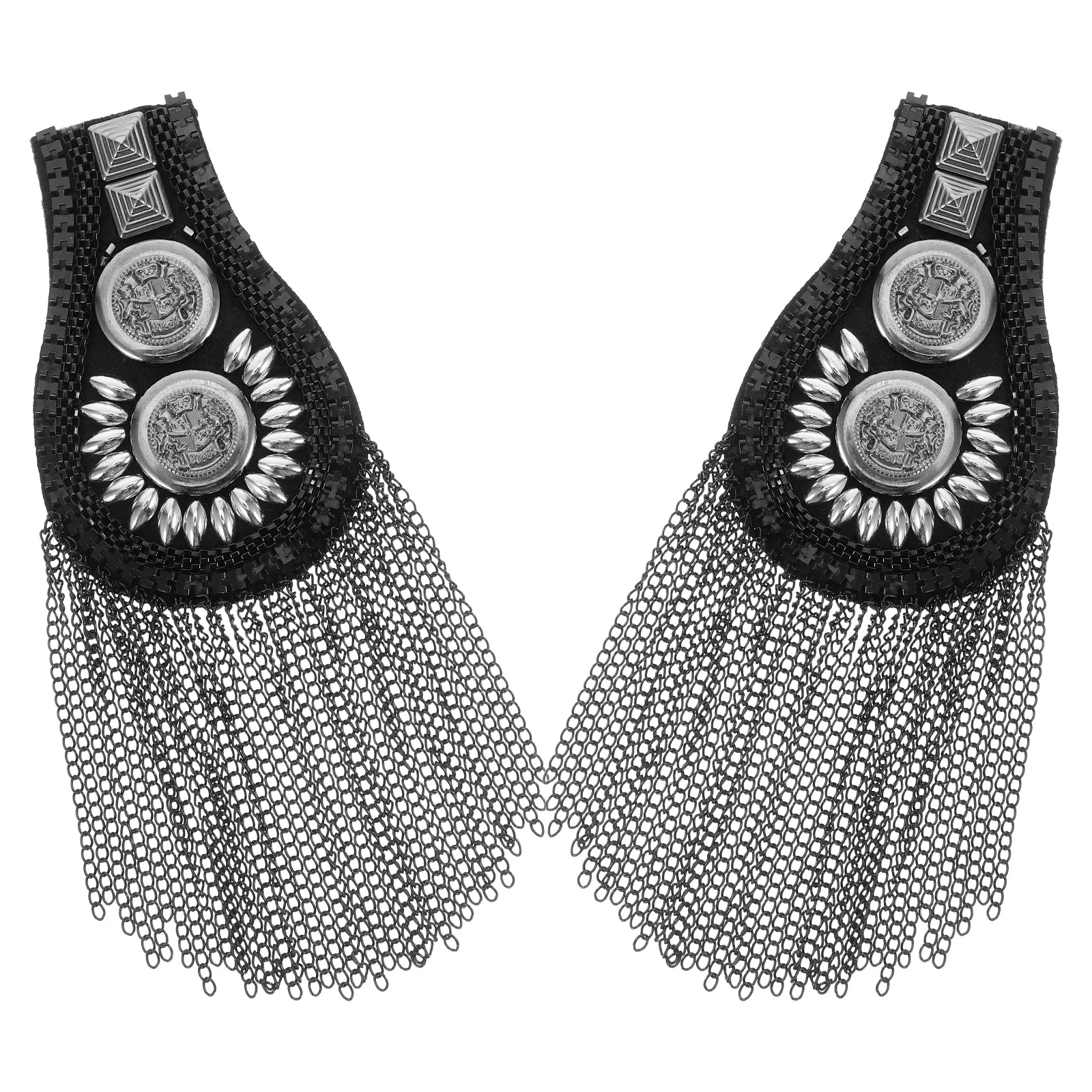 

2Pcs Tassel Shoulder Epaulets Stylish Fabric Trim Fringe for Performance Clothing Wedding Attire Retro Shoulder Brooch