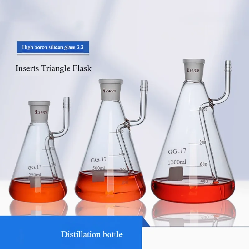Decant 250ml, 500ml, 1000ml cannula triangular flask high borosilicate glass with high temperature resistance