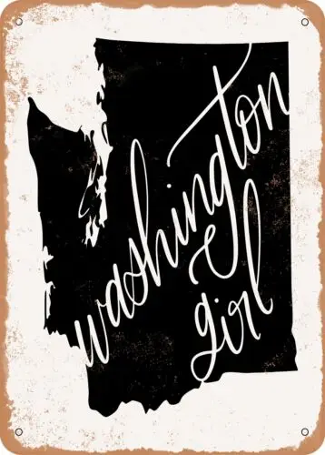 Metal Sign - Washington Girl - Vintage Look