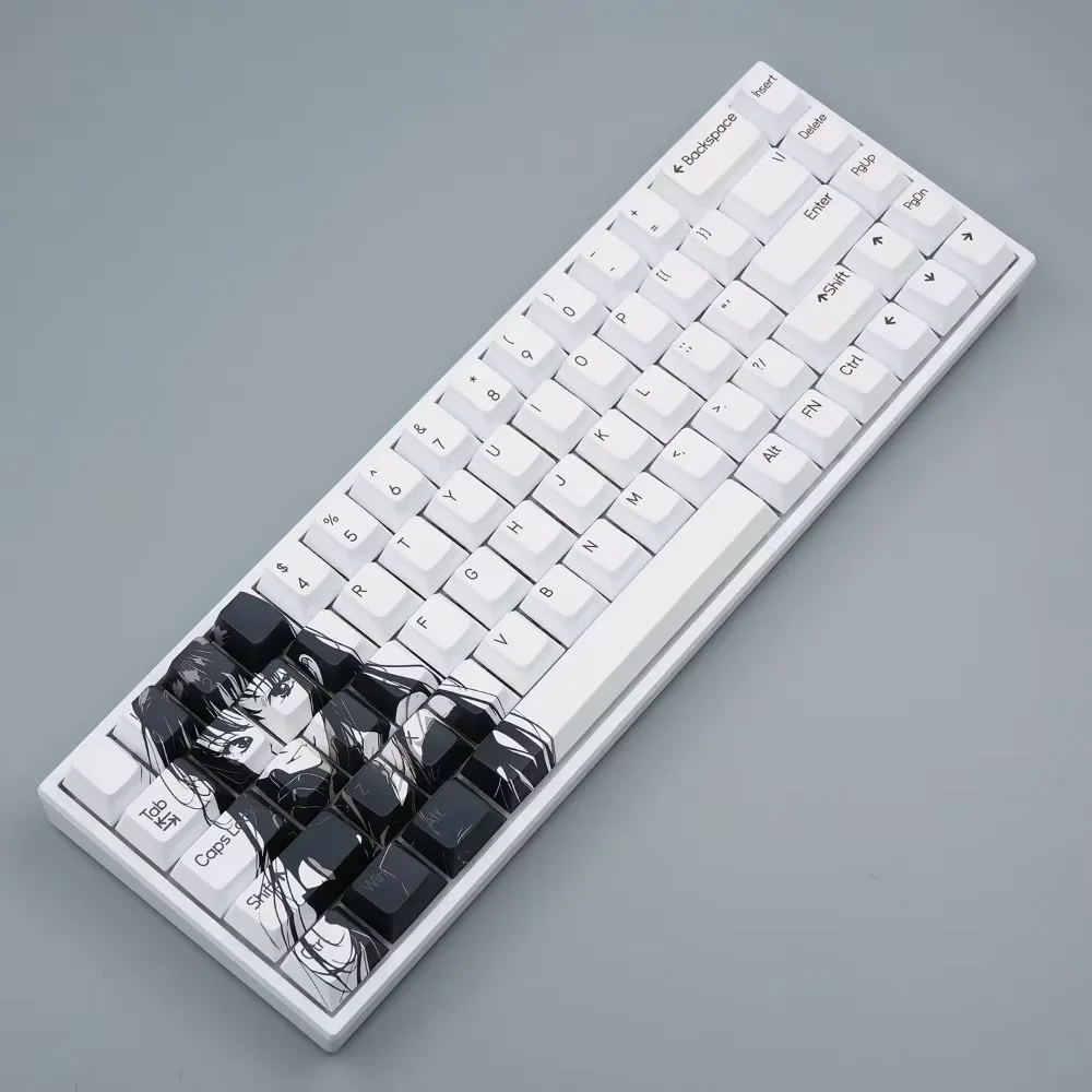 Anime Character Cherry PBT 75-key Custom Keyboard Keycap Set for 61/64/68/78 US Lion Fire68 Mechanical Keyboard