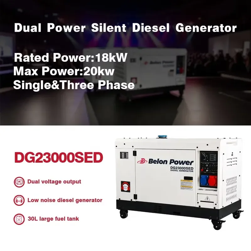 Hot Sale Factory Price Small Portable Dual Power Silent Diesel Generator with Low Noise Muffler for Home Use