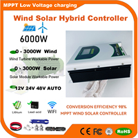 12V 24V 48V MPPT Charge Controller 60A 3000W 5000W 6000W 4KW Solar Panel Wind Generator Regulator for Household System Lifepo4
