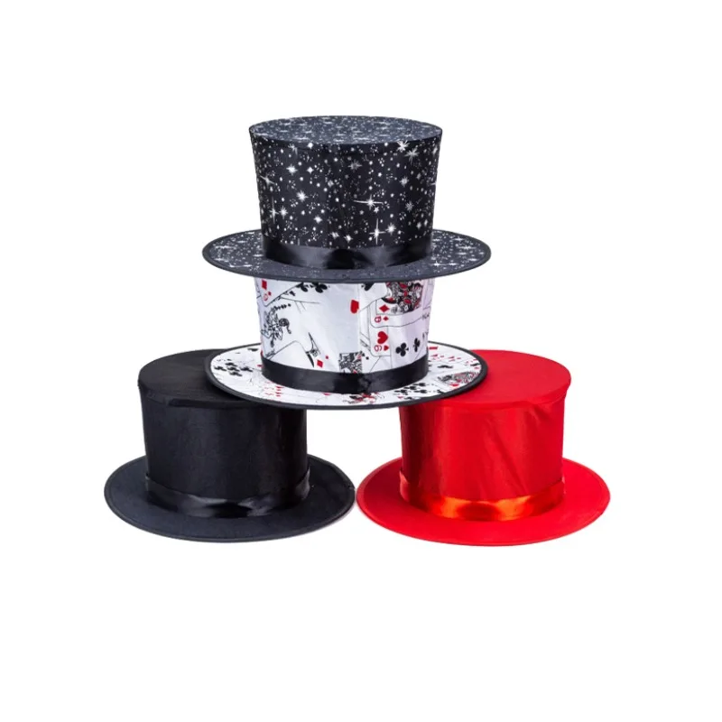 

Folding Top Hat Spring Magic Tricks Gimmick(Four Styles )Appearing/Vanishing Objects Hat Stage Props Accessories