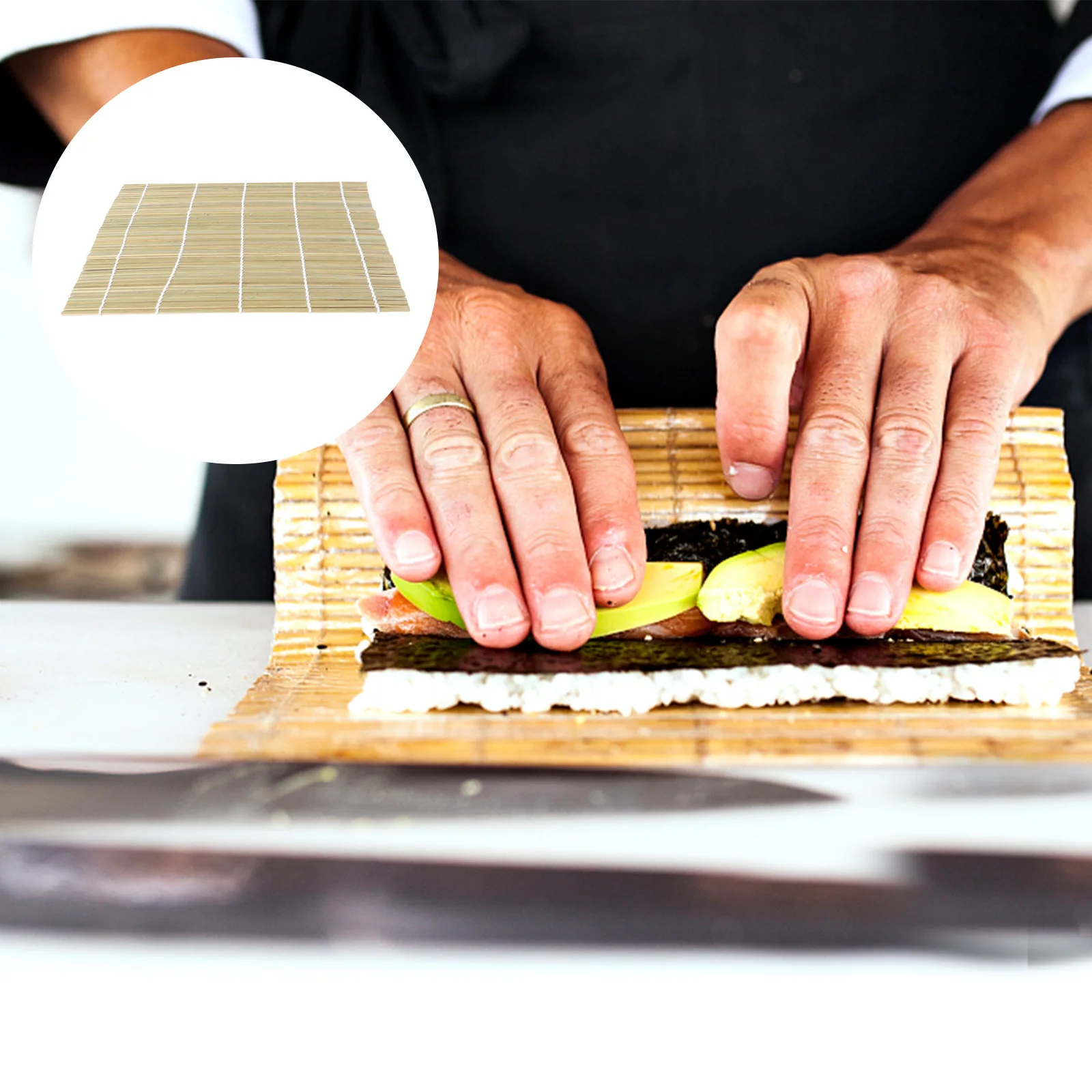 

1Pcs Green Bamboo Sushi Roller Mat Kitchen Sushi Making Tool Material Essential for Homemade Maki Rolls