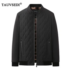 Winter Men Fleece Thicken Casual Formal Jackets Coats Mans Stand Collar Business Diamond Parkas Man Overcoat Outdoor Windbreaker