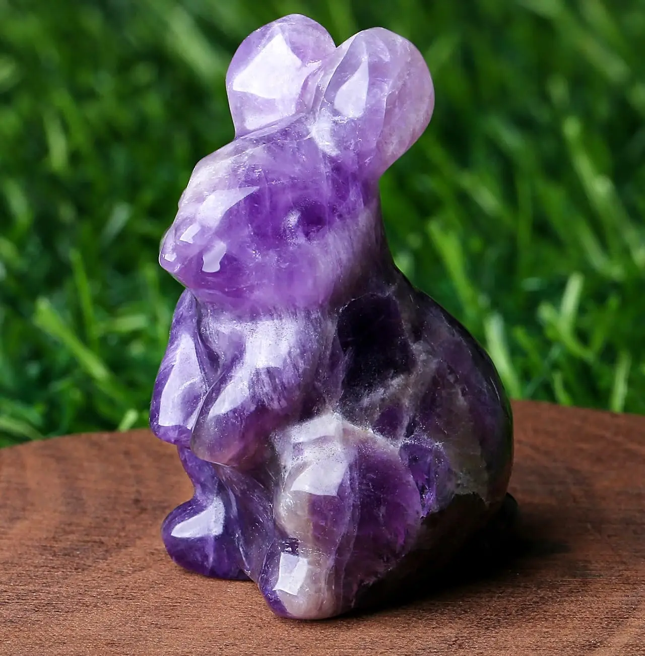 Amethyst Bunny Decor Crystals  Statue Pocket Polished Natural Gemstone Crystals Figurines for Easter Decoration 1.5\u2019\u2019