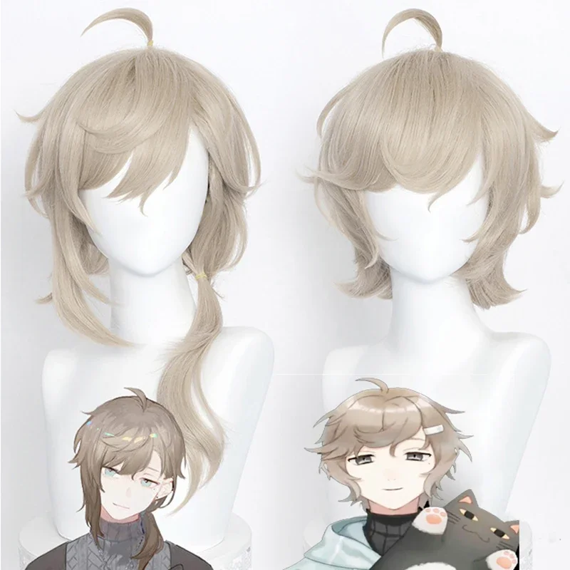 Парик для косплея VTuber Kanae, с короткими термостойкими синтетическими волосами и шапочкой