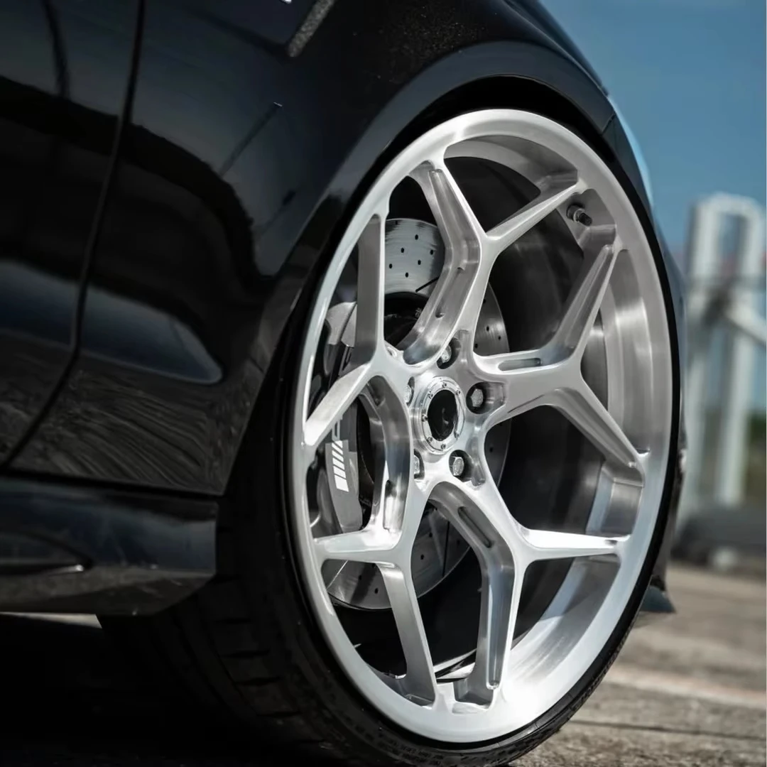 LZT-572  Premium Forged Aluminum Wheels Brushed Silver Deep Concave Custom Multi Spoke Car Rims 5x112 5x120