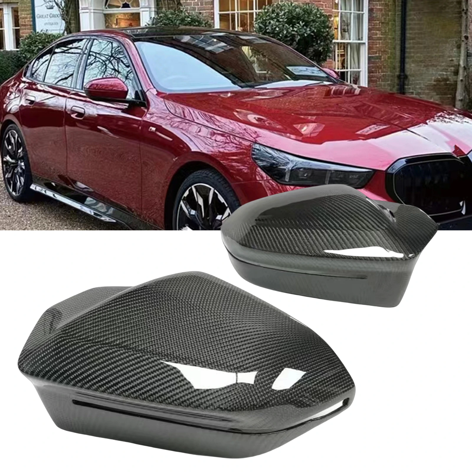 

For BMW 5 7 Series G60 G61 G68 I5 G60 G61 G90 M5 i7 G70 2023+ Carbon Fiber Rear View Mirror Cover Exterior Rearview Shell Cap