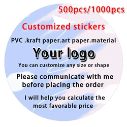 500PCS Custom Stickers and Customized Logo Wedding Birthday Baptism Stickers DIY Your Own Logo Stickers Personalize Stickers