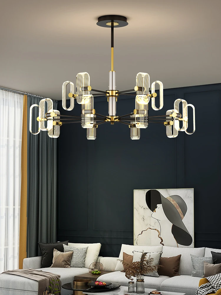 Luxurious chandelier living room lamp simple modern atmosphere household led Nordic lamps package