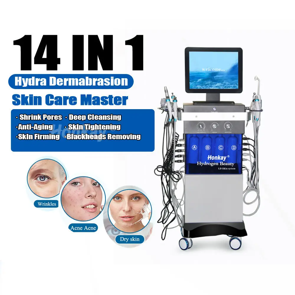 2024 14 in 1 SPA20 Hydro Dermabrasion Machine Facial Cleaning Skin Whitening Face Care Wrinkle Removal Beauty Equipment