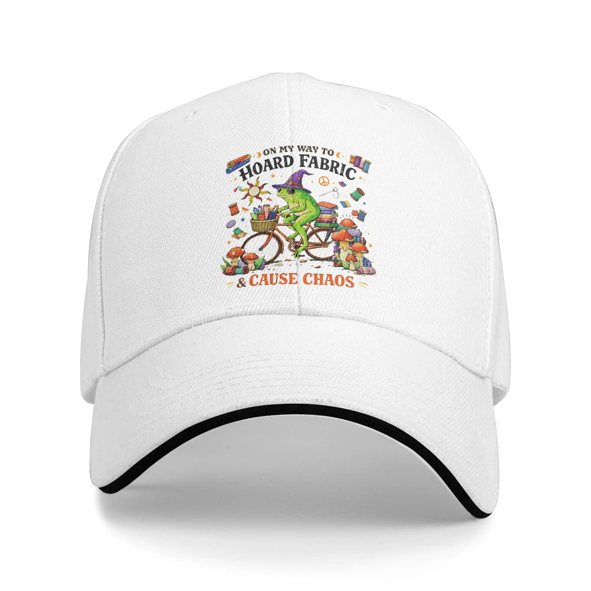 New On My Way to Hoard Fabrics and Cause Chaos Golf Hat Unisex Trucker Hat  Daily Workouts Adjustable Fit Sun Caps