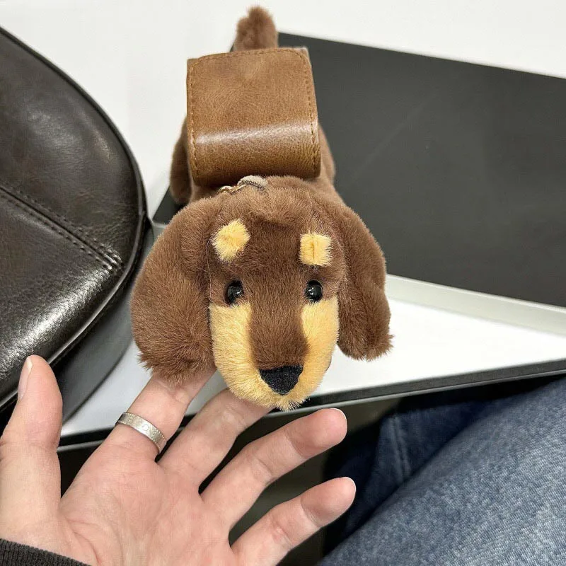 Прекрасный пушистый рюкзак с подвеской в виде таксы, чехол для наушников AirPods 4 3 2 1 Pro Air Pods Pro 2, брелок для ключей, плюшевый чехол для наушников с собакой