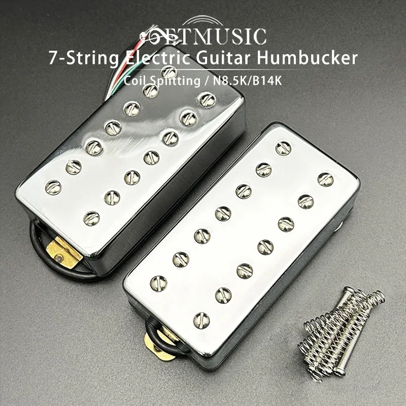 LP 7-String Guitar Brass Cover Humbucker Dual in Line Slotted Screw 8.5K/14K Coil Splitting Pickup Chrome/Gold/Black