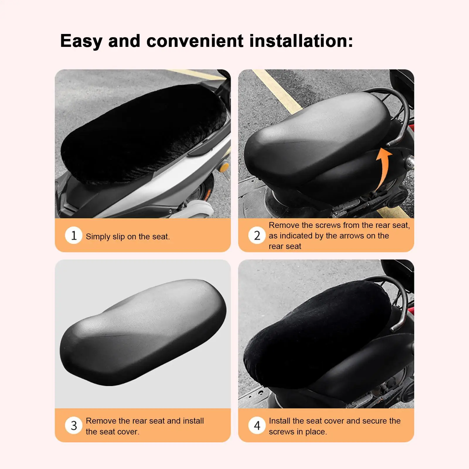 

Чехол на сиденье скутера, плюшевый теплый чехол на сиденье, удобная защита для езды на велосипеде для квадроцикла, мопеда, скутера, приключений, снега, холодной погоды