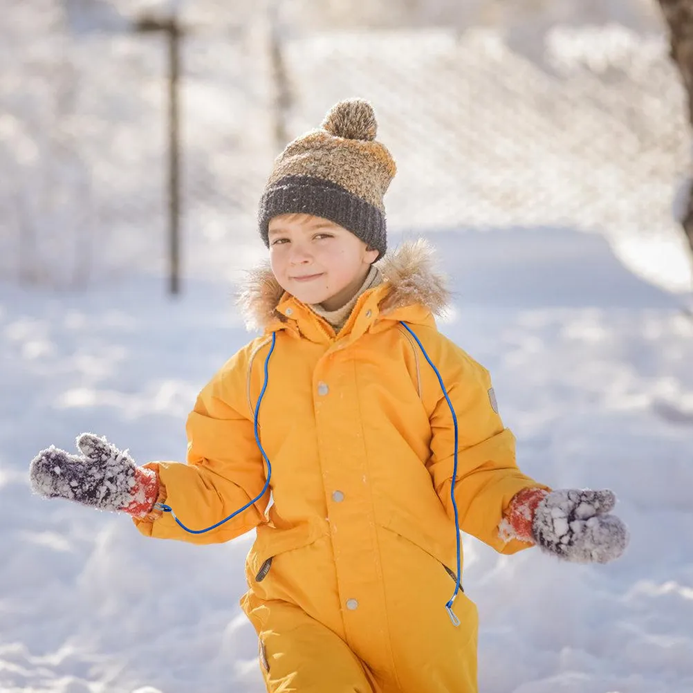 

3Pcs Blue Nylon Ski Glove Leash for Mitten Clip Lanyard Neck Strap Reusable Winter Outdoor Sports Anti-Lost Holder
