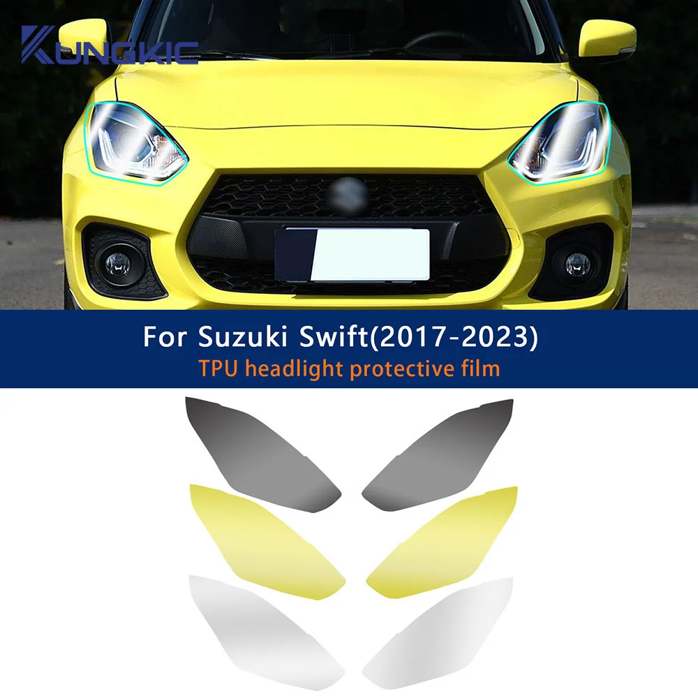 For Suzuki Swift 2017-2023 Car Headlight Film Paint Protection Sticker Anti-scratch Exterior TPU PPF Transparent Repair Resist