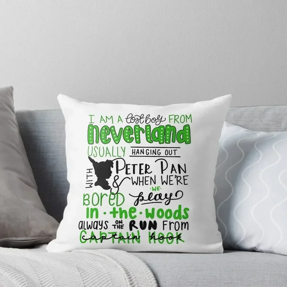 

Lost Boy by Lyric Art Throw Pillow Pillows Aesthetic Luxury Pillow Cover Room decorating items pillow