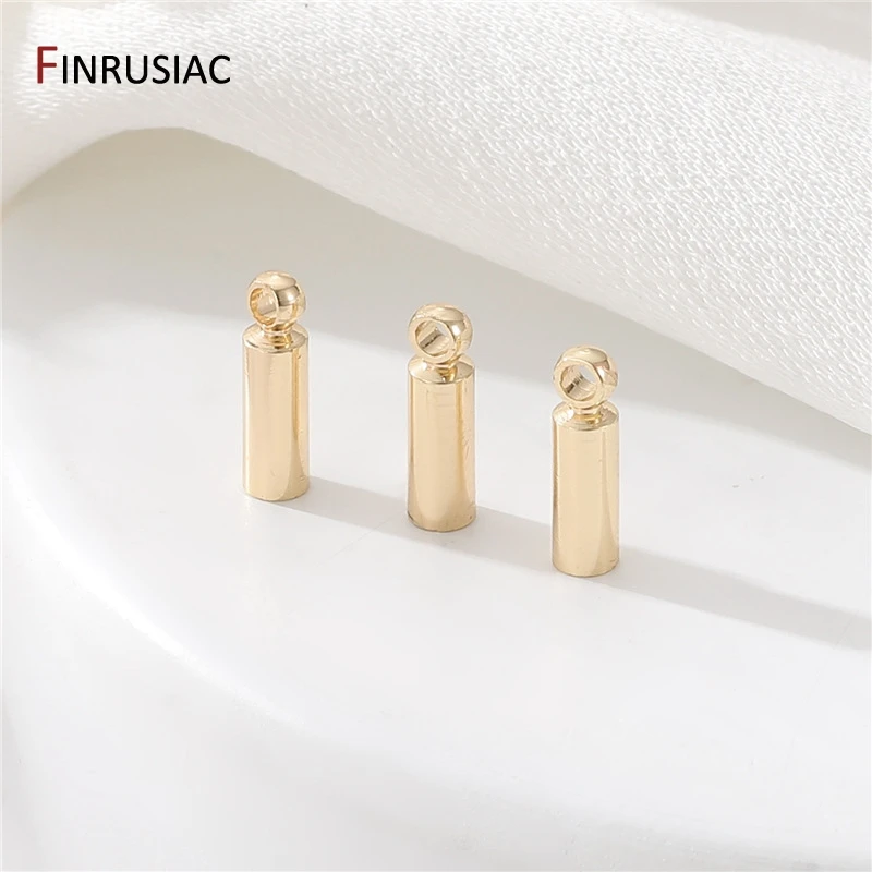 8.2mm*2.2mm 14K Gold Plated Brass End Crimp Caps End Tip Caps For Jewelry Making Supplies DIY Jewelry Accessories