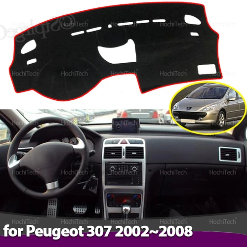 Para Peugeot 307 307sw 307cc 2002 ~ 2008 2005 2006 2007 cubierta del salpicadero del coche evitar almohadilla de luz Panel de instrumentos alfombrilla funda alfombras