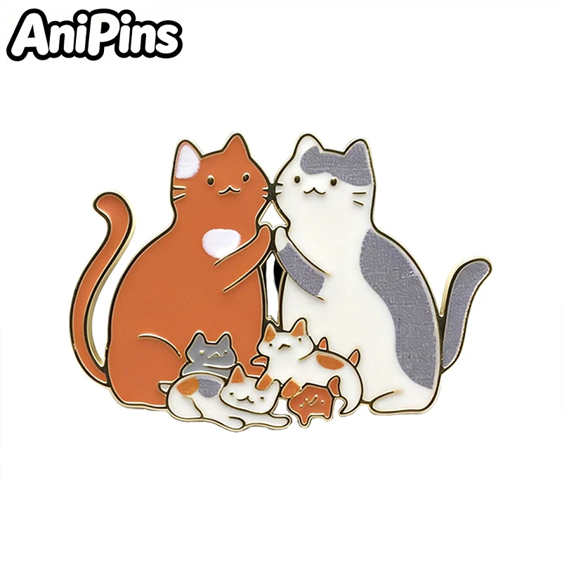 AniPins Lovely Animal Pins 10-design Enamel Cat Bird Animal Fish Tiger Metal Brooch Pin For Backpack Clothes Lapel Badge Gifts - view 6