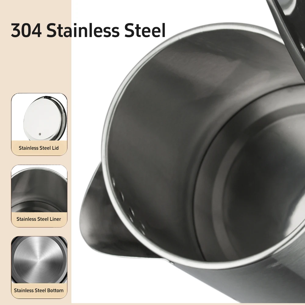 غلاية كهربائية ذكية 2.3 لتر من الفولاذ المقاوم للصدأ مع صافرة أجهزة المطبخ وعاء حراري للشاي والقهوة للمنزل