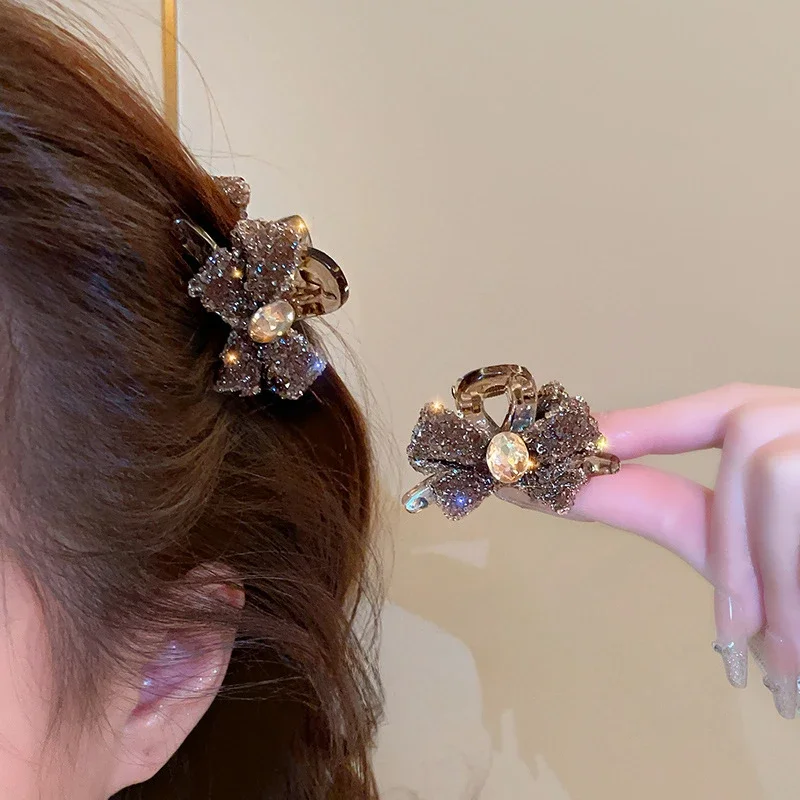 Rhinestone mała spinka do włosów dla kobiet dziewczynki koreańska tylna głowa spinka do włosów brokatowa lśniąca biżuteria dekoracyjna stylizacja spinki do włosów