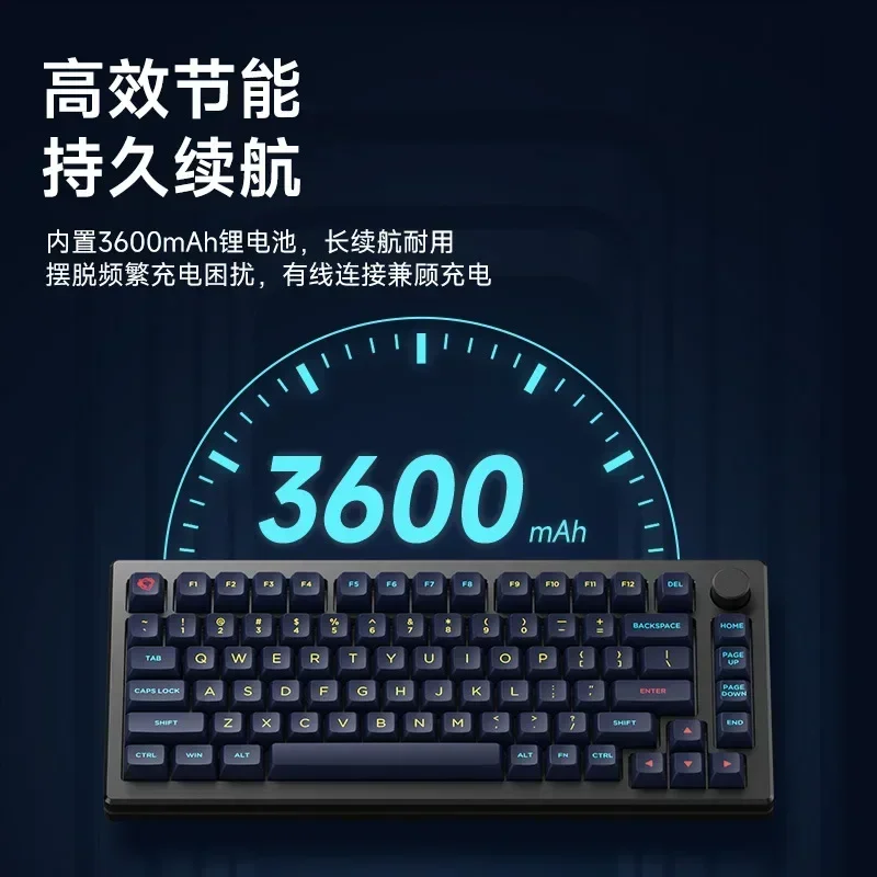 Monsgeek-Teclado mecánico AKKO MOD007B-HE para jugadores, periférico inalámbrico con Bluetooth, 3 modos, 2,4G, 82 teclas, para juegos de intercambio en caliente, regalos