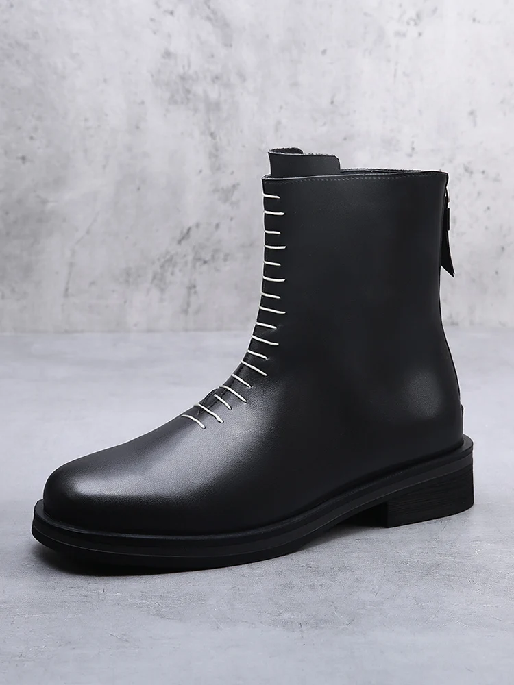 

Мужские зимние ботинки челси из натуральной кожи на молнии, высокие, повседневные, в британском стиле