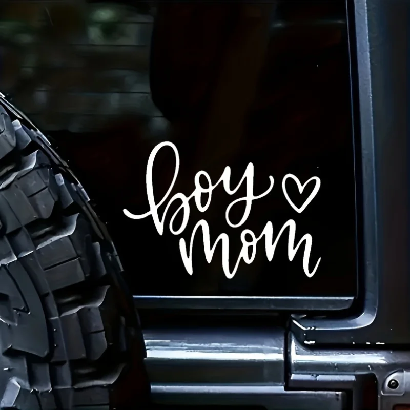 

Stickers Featuring Hearts And The Phrase 'Boy Mom' for Decorating Laptops, Cars, Cups, Bumpers, And Craft Projects