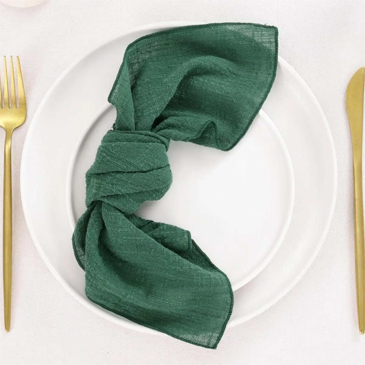 Dinner Napkins 42cm Lock Edge Bamboo Knot Cotton Gauze Napkin Placemats for Wedding Party Rustic Placemats Table Decorations