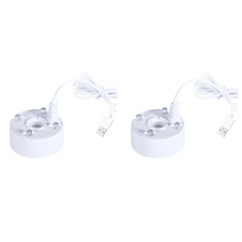 AS60-2X Puerto USB Luces LED de 4 colores Mini Mister Máquina de niebla, Fuente interior Jardín Estanque Nebulizador de agua Atomizador Blanco