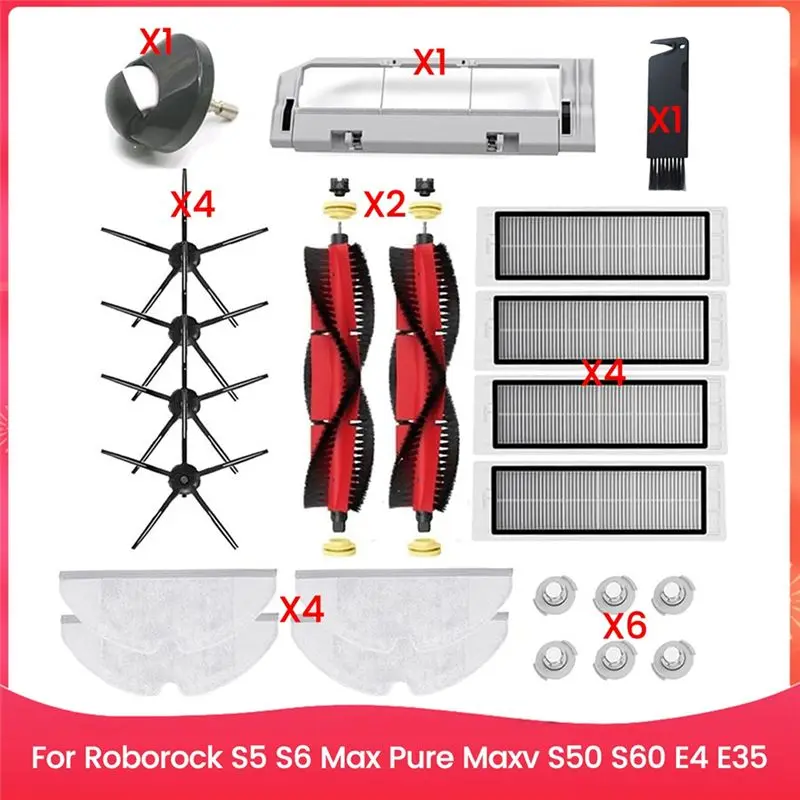 

Запасные части для роботов-пылесосов Xiaomi Roborock S5, S6 Max, Pure, MaxV, S50, S60, E4, E35