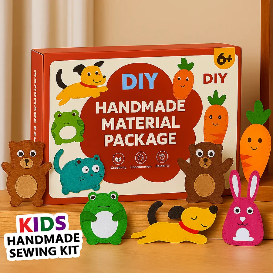 DIY Animal Felt Sewing Kit for Girls 6 PCS Fine Motor Skills Learn To Sew Stuffed Animal Doll Pendant  Birthday Christmas Gift
