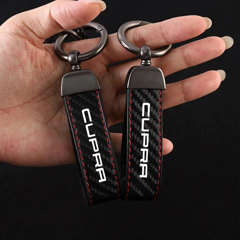 Car Keychain PU Horseshoe Buckle Jewelry For Seat Cupra Leon Ibiza Ateca Arona Cordoba Toledo Altea Arosa Accessories