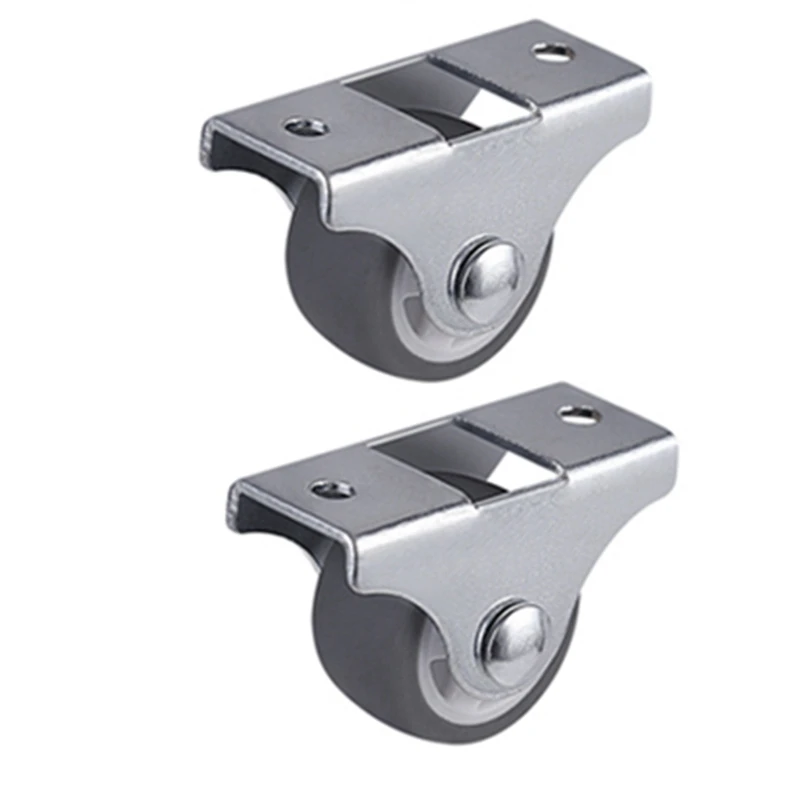 24PCS TPE Caster Wheels Duty Fixed Casters With Rigid Non-Swivel Base Ball Bearing Trolley Wheels Top Plate 1 Inch