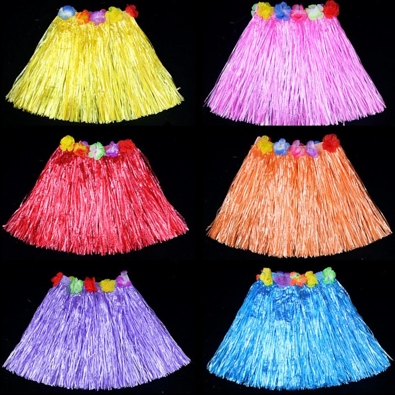 Halloween-Hula-Tanzkostüm, 30 cm lang, mit Girlande für Aufführungen, hawaiianisches Hula-Outfit für Kinder