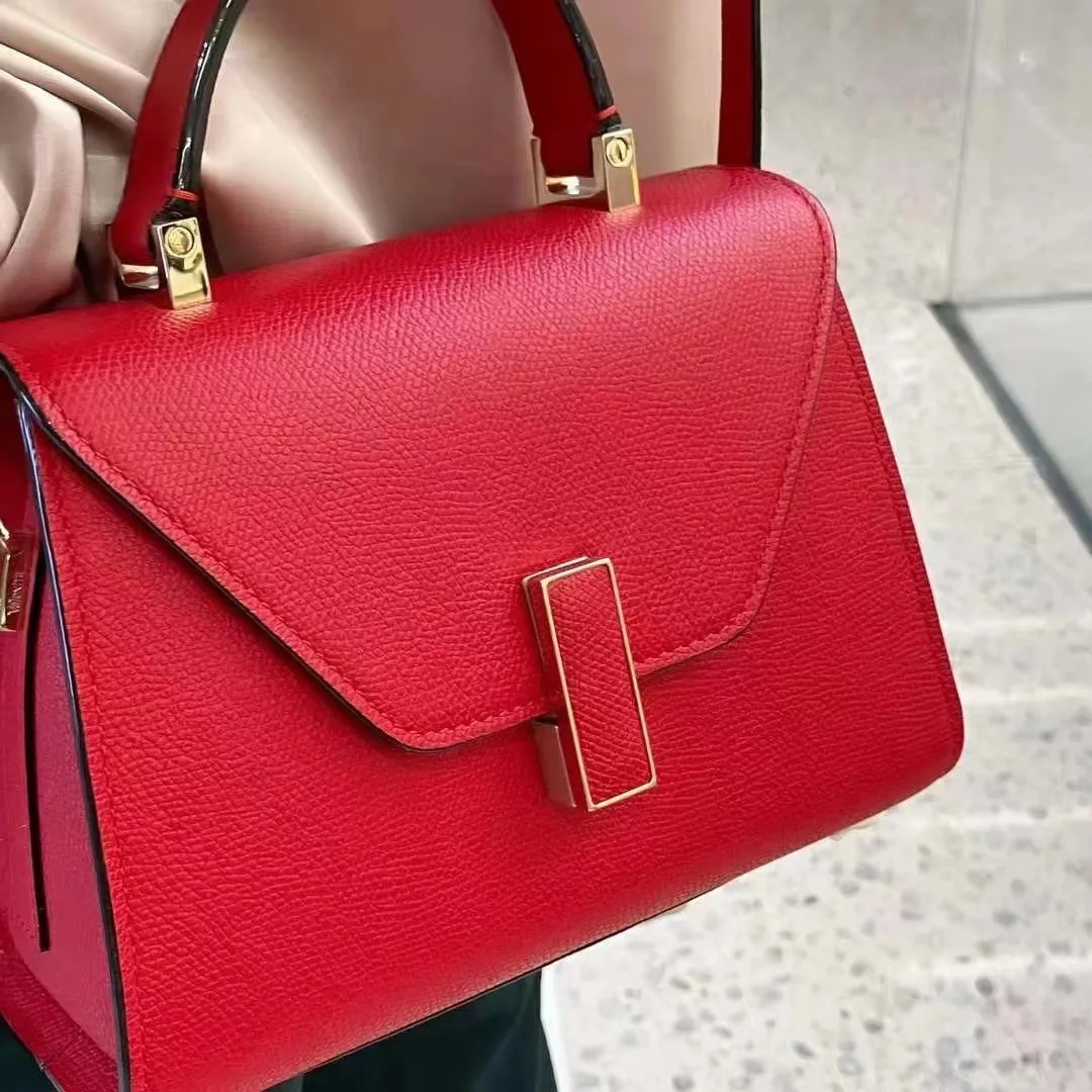 Valextra 2025 New Rose Story Liu Yifei Handbag  Bag Palm Size Ladies Purse Fashionable Spring Collection PU Leather